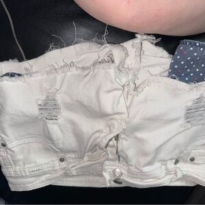 Rue21 White Distressed Jean Shorts